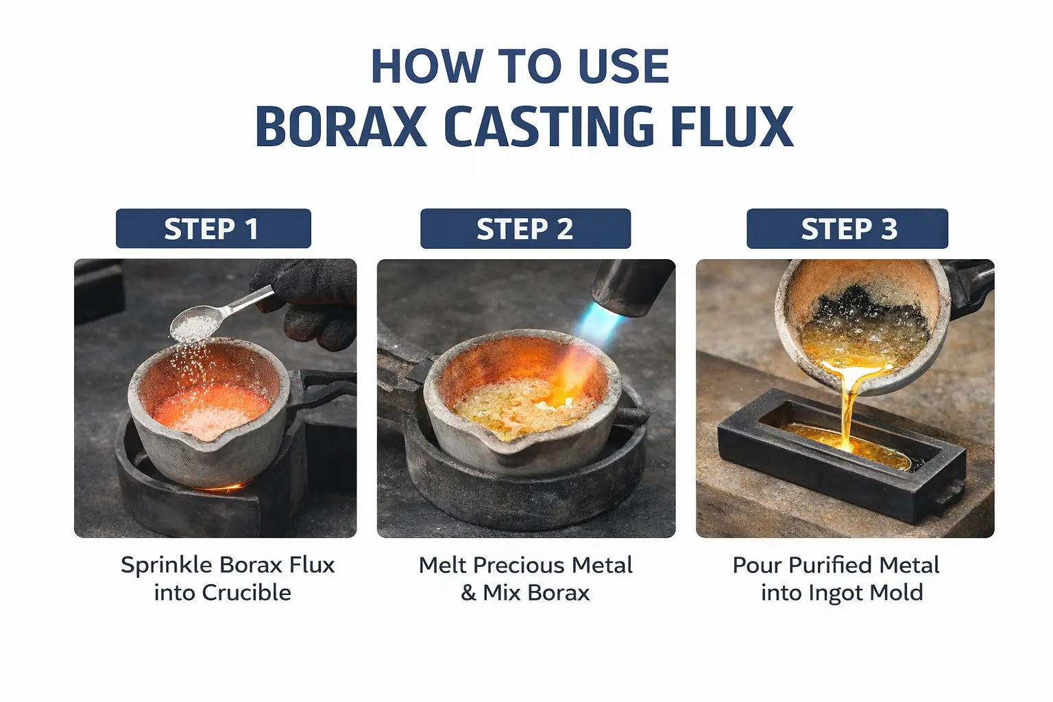 Gold Refining Kit SMB Gold Precipitant Borax Flux Recovery & Smelt Melting