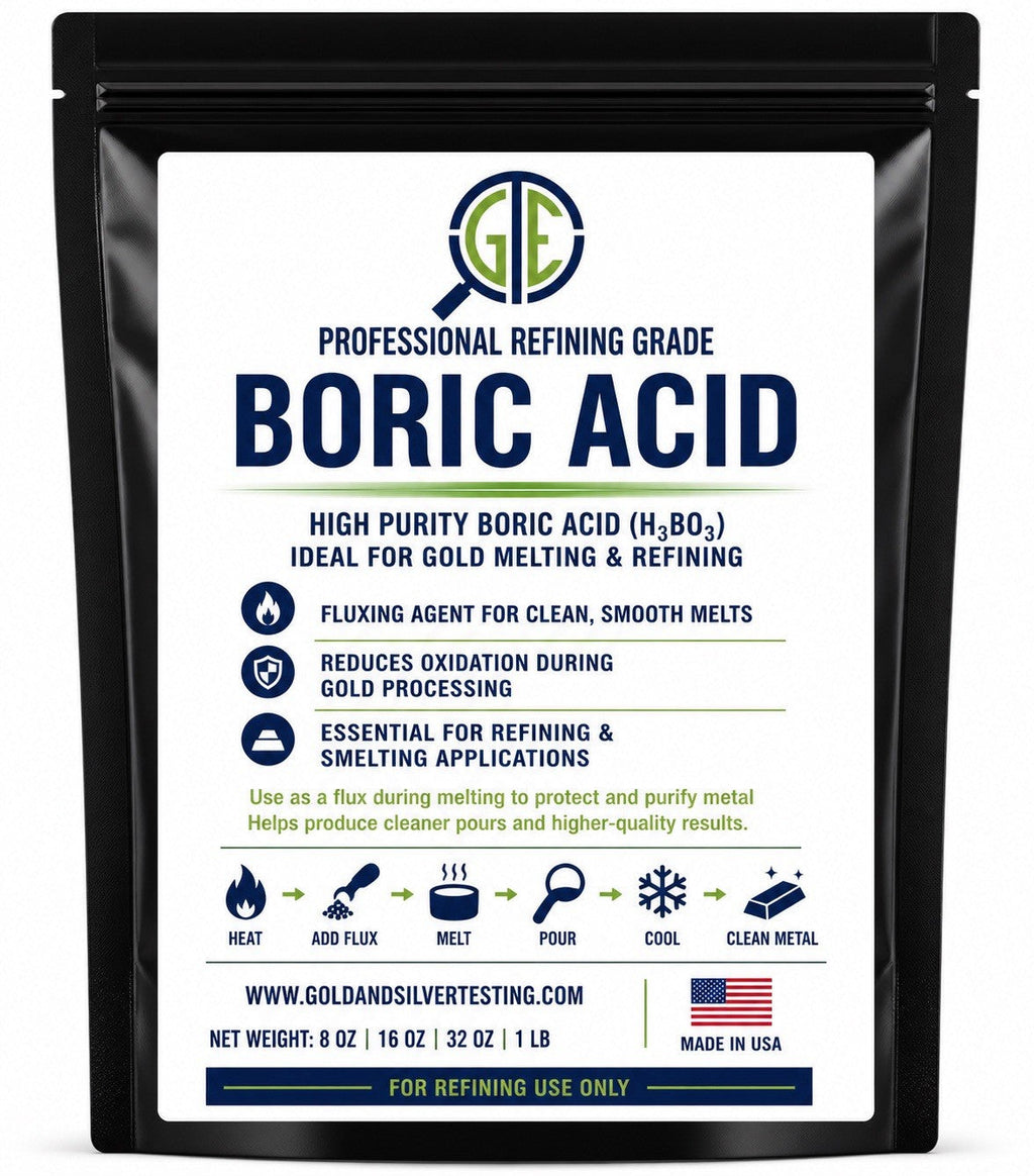 Boric Acid 8 oz 99% Pure Powder Flux Gold Silver E-Waste Metal Refining Melting