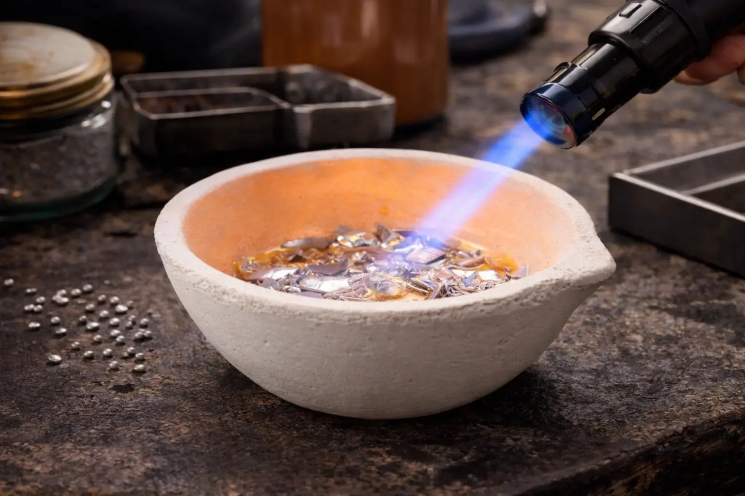 400 Gram Ceramic Alumina Crucible Dish Cup Melting Casting Refining Gold Silver