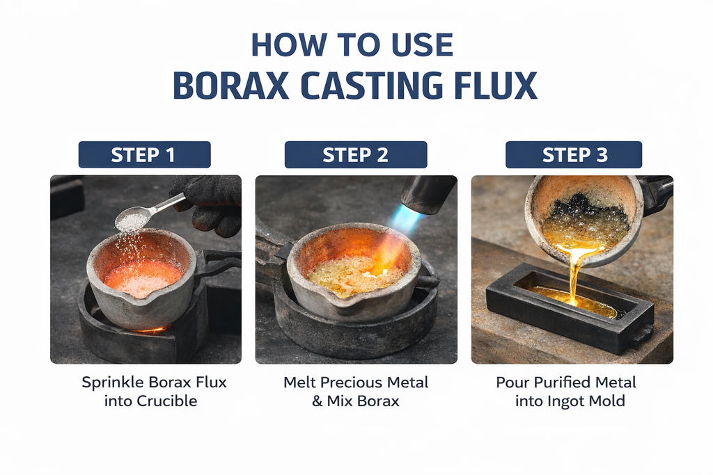 Gold Refining Kit SMB Gold Precipitant Borax Flux Recovery & Smelt Melting