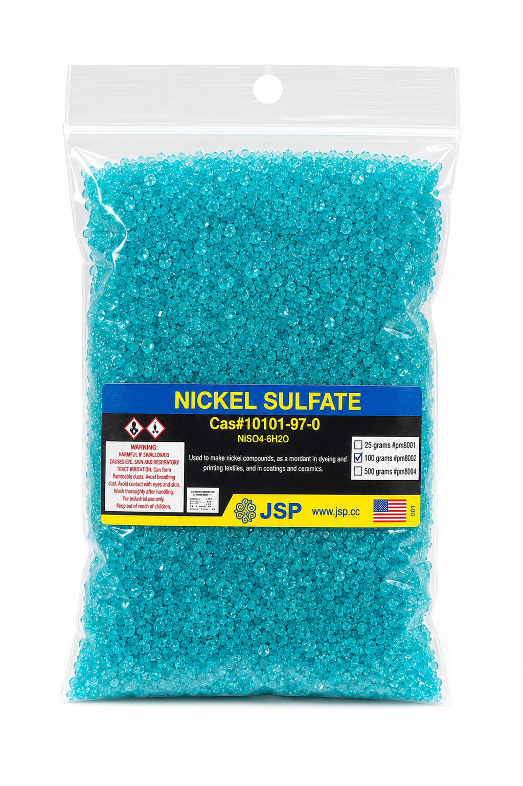 JSP Nickel Sulfate Crystals 100g Electroplating Nickel Plating Chemical Metal