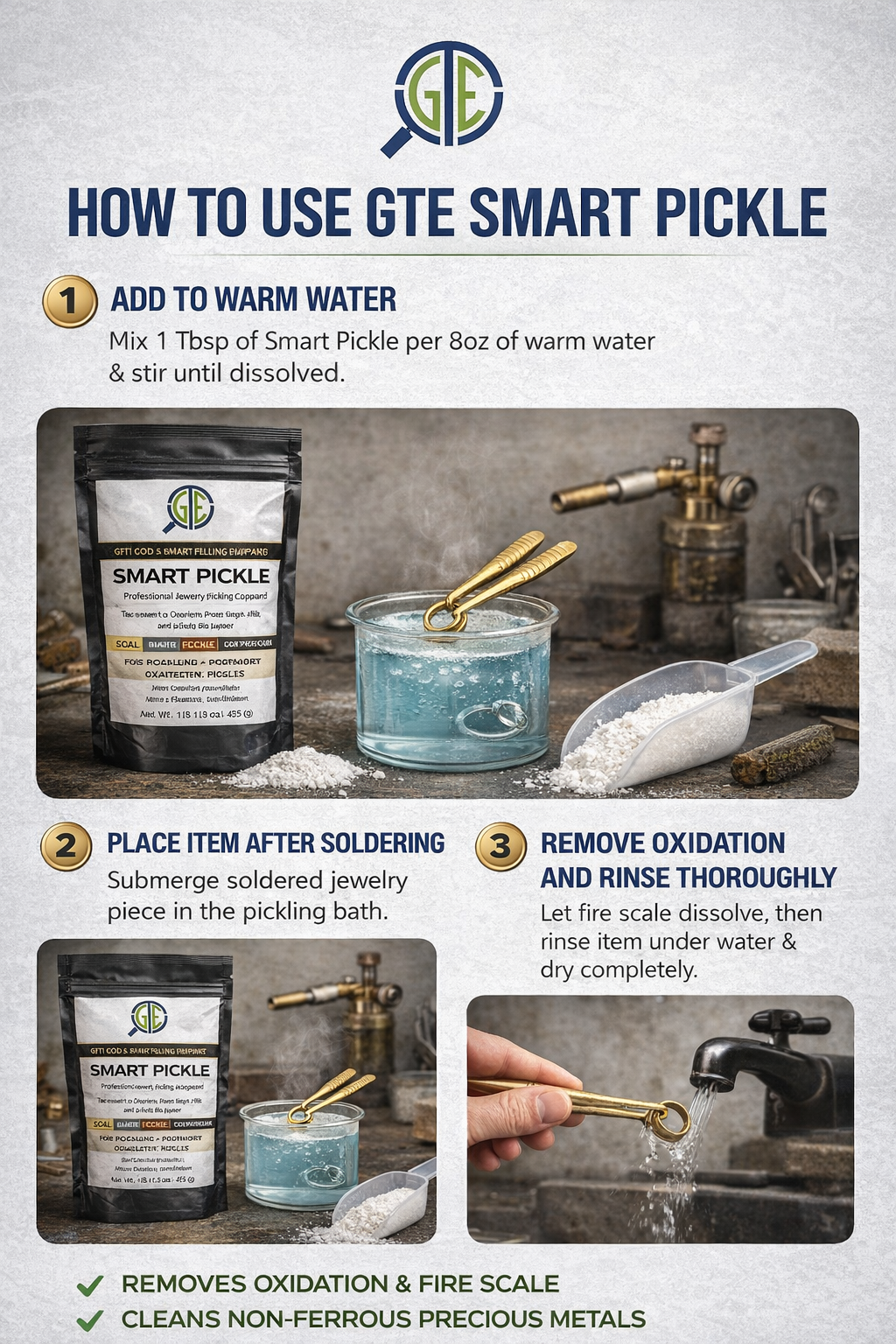 GTE Smart Pickle Jewelry Pickling Compound – Removes Fire Scale & Oxidation
