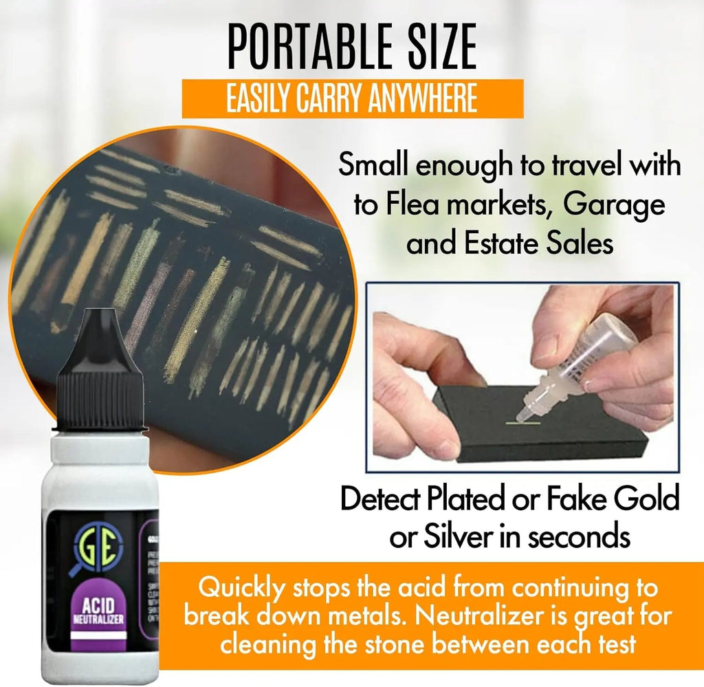 2 JSP Silver Jewelry Test Acid Testing 925 Sterling Solutions w/ Neutralizer
