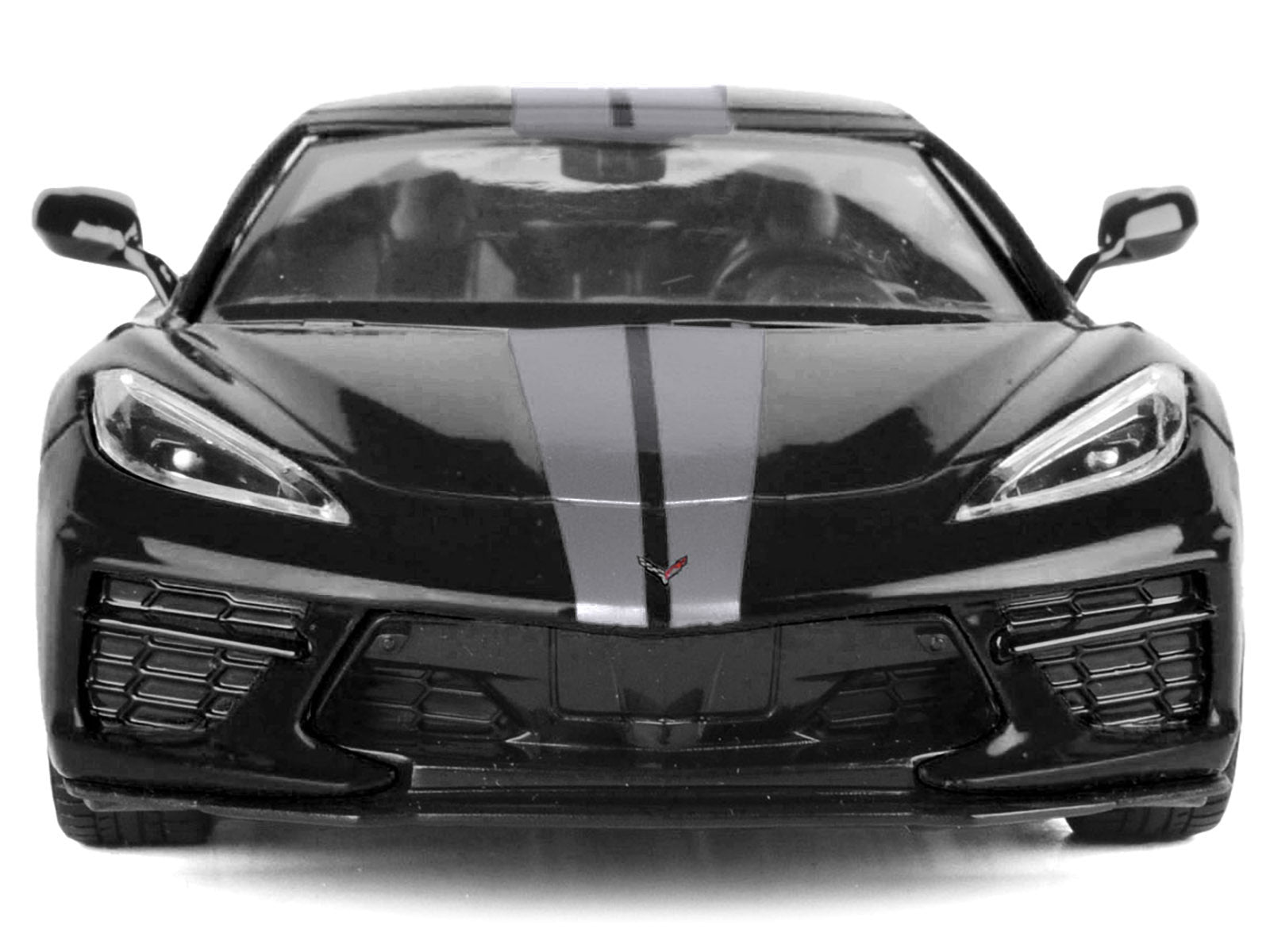 2020 Chevrolet Corvette C8 Stingray Black with Silver Stripes "Timeless Legends" Series 1/24 Diecast Model Car by Motormax