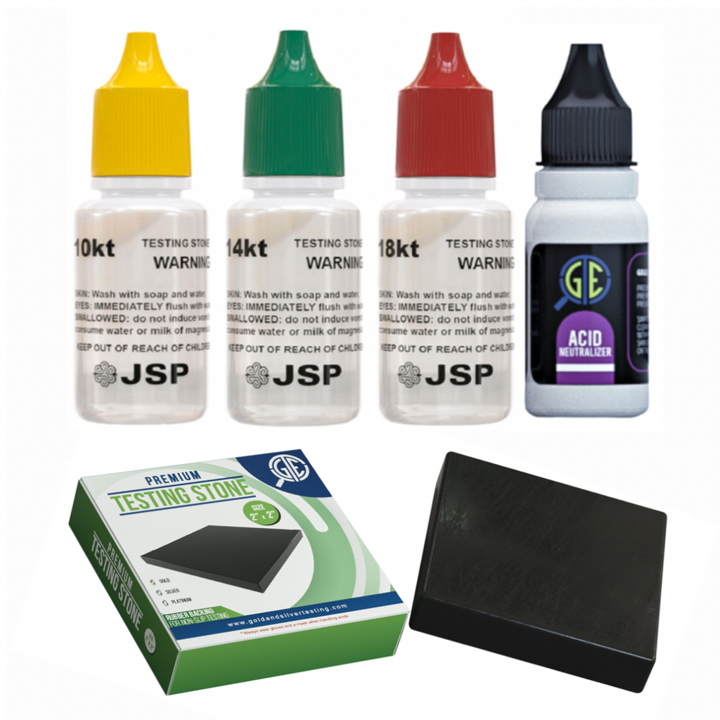 Testing Gold 14k Gold Testing Kit 10K, 14K, 18K Acids, Test Needles & Stone – Metal ...