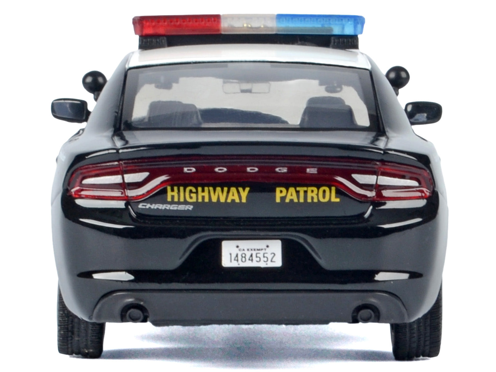 2023 Dodge Charger Pursuit Police Car "California Highway Patrol (CHP)" Black and White with Flashing Light Bar and Front and Rear Lights and Sounds 1/24 Diecast Model Car by Motormax