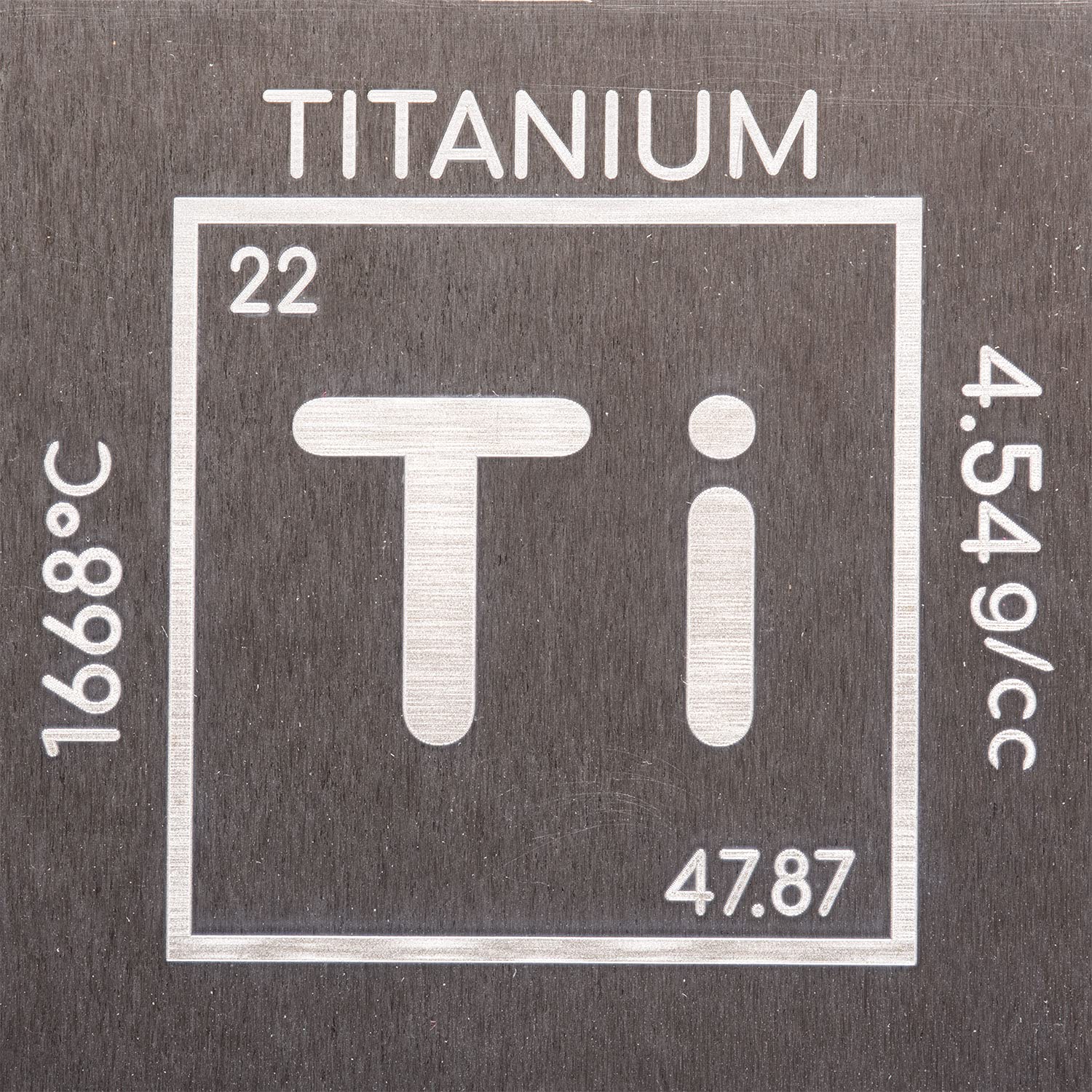 Titanium Bar - 1lb Laser Engraved .999 Pure Bar Chemistry Element Design Unique Rare Metal Gift for Teachers Students Paperweight