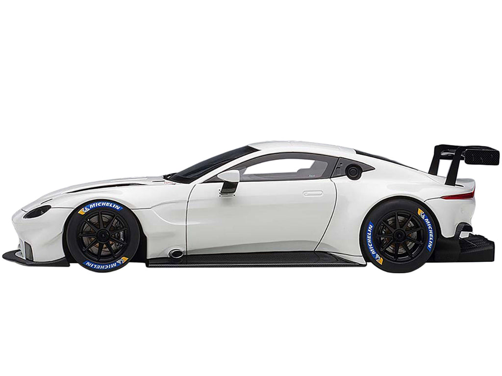 2018 Aston Martin Vantage GTE Le Mans PRO White with Carbon Accents 1/18 Model Car by Autoart