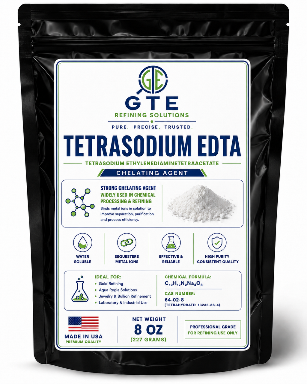 GTE TETRASODIUM (EDTA) Technical Grade Gold Refining Purifier Chelating Agent Textile Water (Copy)