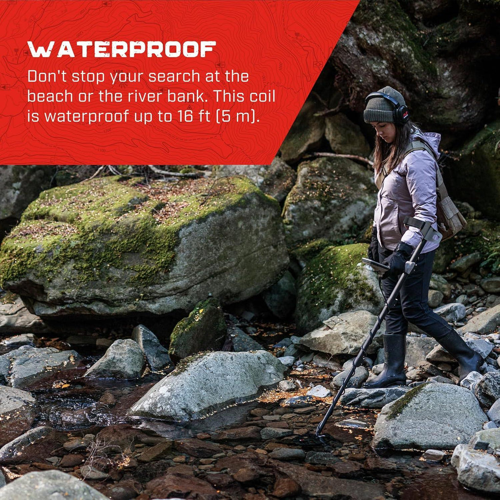 Bobina de búsqueda MINELAB V8X Double-D impermeable de 8" para detector de metales X-Terra PRO (placa protectora incluida)