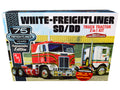AMT - Skill 3 Model Kit White Freightliner SD/DD Truck Tractor 2-in-1 Kit with Display Base "75th Freightliner Anniversary" Commemorative Edition 1/25 Scale Model