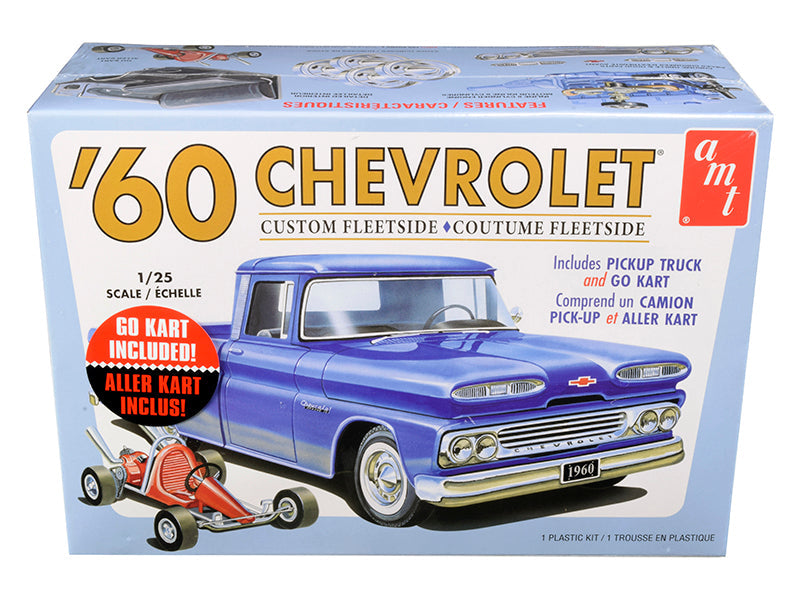 AMT - Skill 2 Model Kit 1960 Chevrolet Custom Fleetside Pickup Truck with Go Kart 1/25 Scale Model