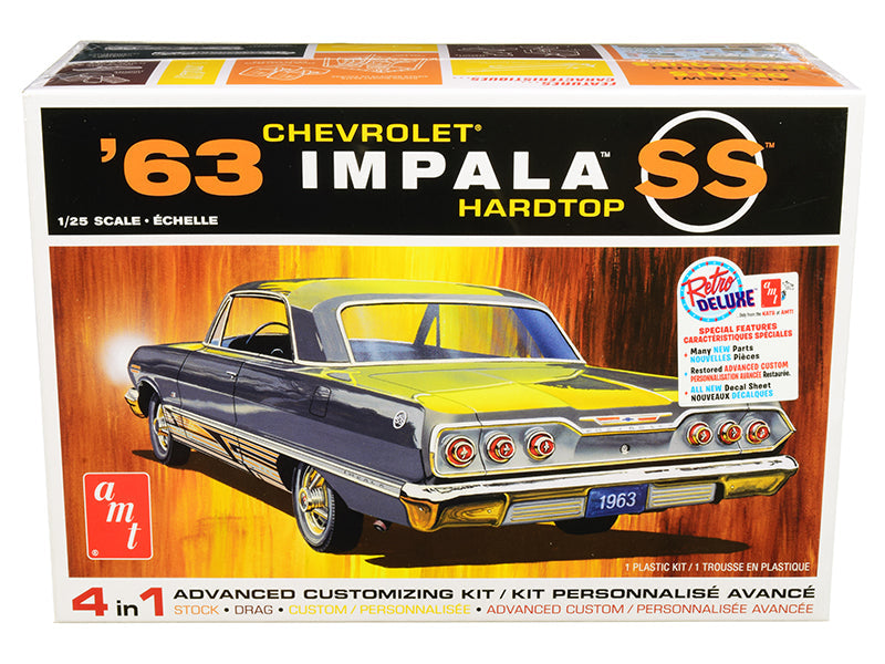 AMT - Skill 2 Model Kit 1963 Chevrolet Impala SS Hardtop 4 in 1 Kit 1/25 Scale Model