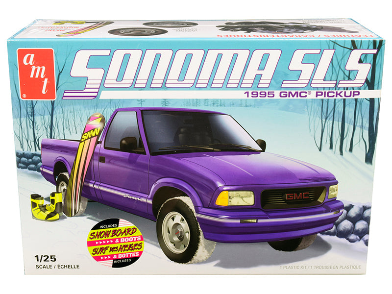 AMT - Skill 2 Model Kit 1995 GMC Sonoma SLS Pickup Truck with Snowboard and Boots 1/25 Scale Model