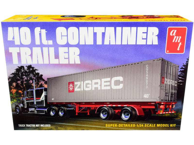 AMT - Skill 3 Model Kit 40' Container Trailer 1/24 Scale Model