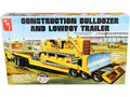 AMT - Skill 3 Model Kit Construction Bulldozer and Lowboy Trailer Set of 2 pieces 1/25 Scale Model