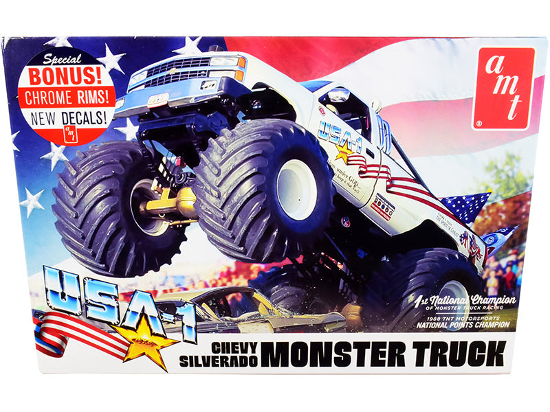 AMT - Skill 2 Model Kit Chevrolet Silverado "USA-1" Monster Truck 1/25 Scale Model by AMT