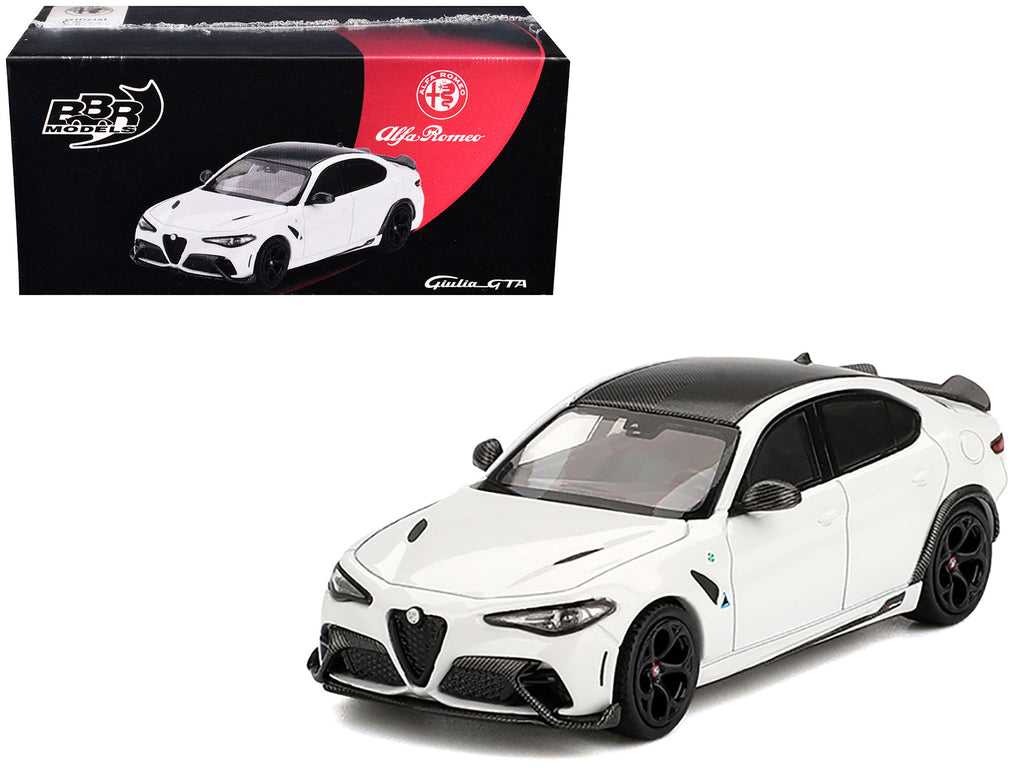 BBR - Alfa Romeo Giulia GTA White with Carbon Top 1/64 Diecast Model Car by BBR