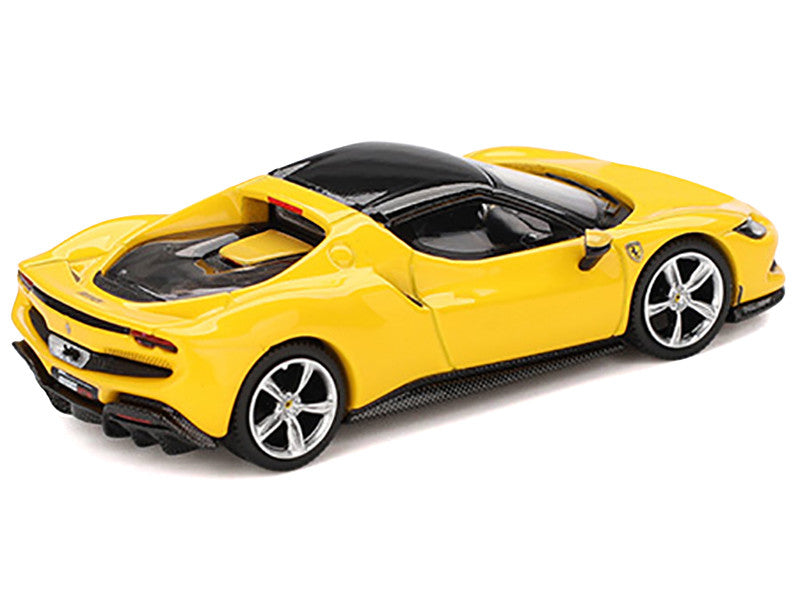 BBR - Ferrari 296 GTB Giallo Modena Yellow with Black Top 1/64 Diecast Model Car by BBR