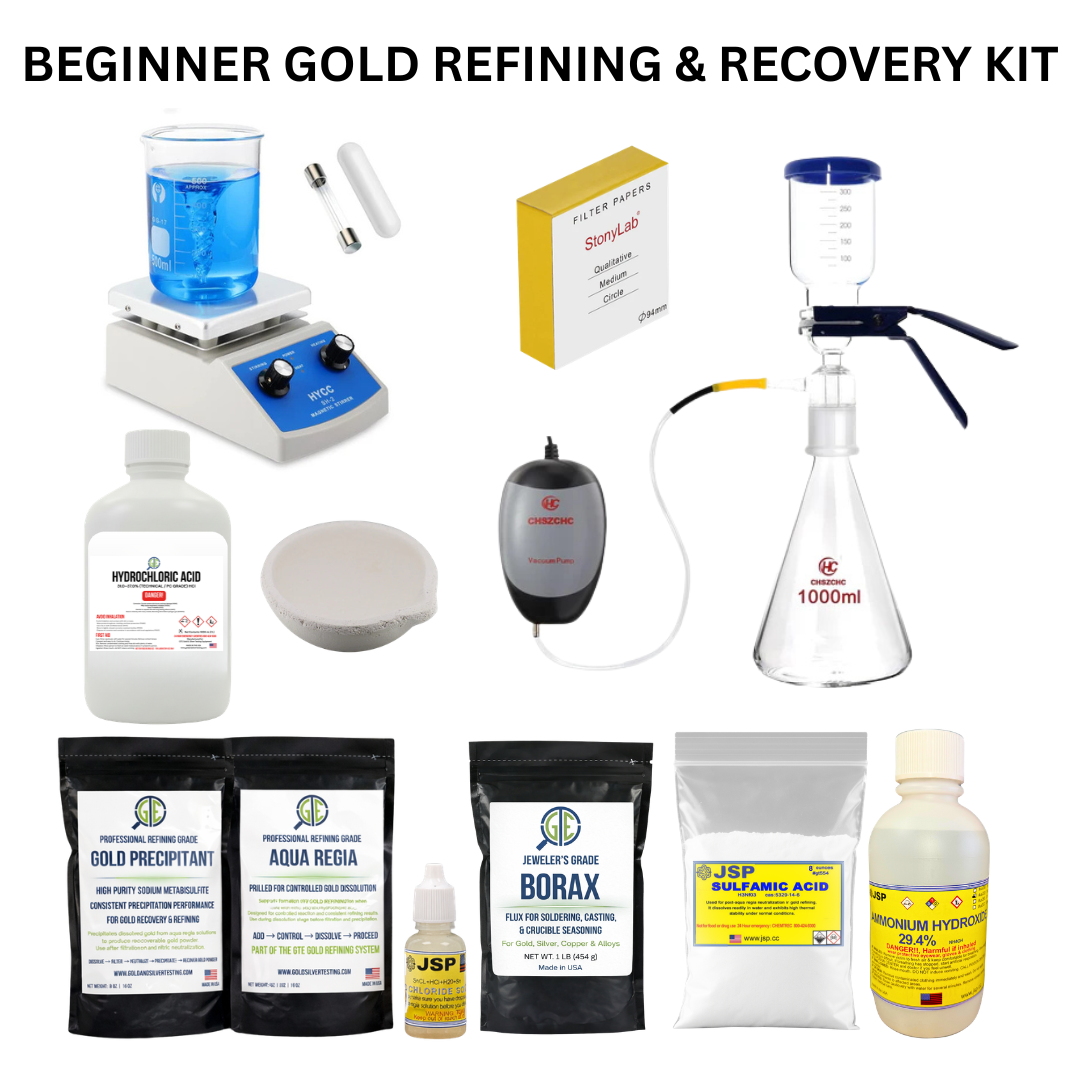 Complete Gold Recovery & Refining System – Beginner Chemical Refining Kit