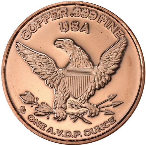 1 oz Copper Round - $3 Indian Princess