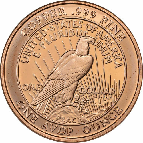 1 oz Copper Round - Peace Dollar - Presale Available 08/01/2026