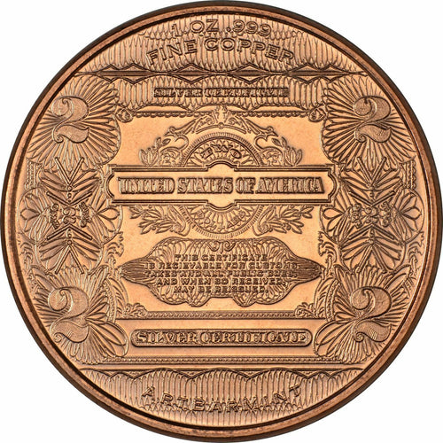 1 oz Copper Round - $2 Washington Note