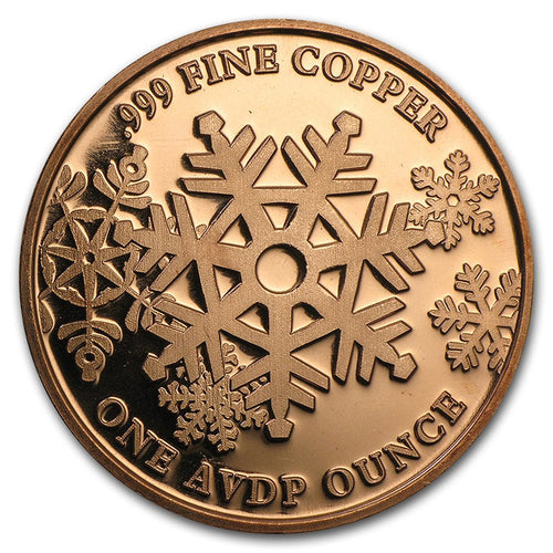1 oz Copper Round - Let it Snow