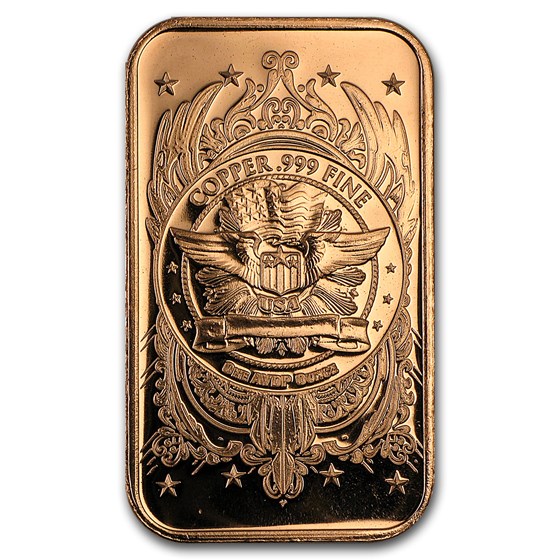 1 oz Copper Bar - Morgan Dollar