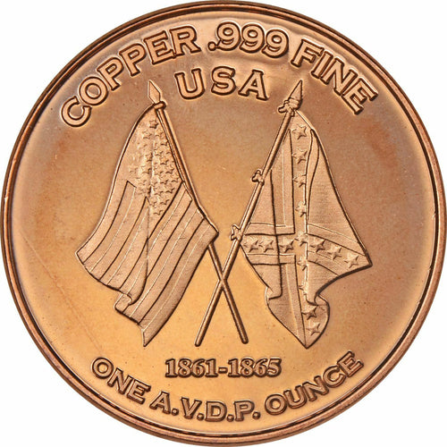 1 oz Copper Round - Robert E. Lee