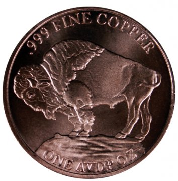 1 oz Copper Round - Buffalo Nickel