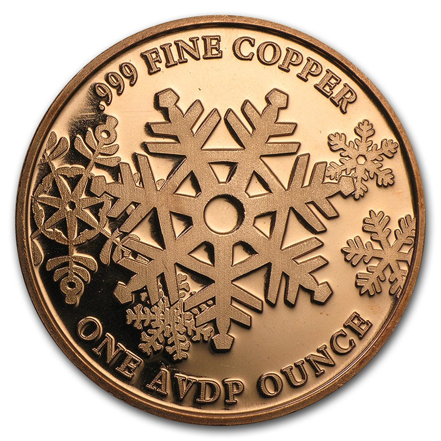1 oz Copper Round - Christmas Tree