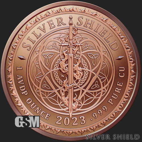 1 oz Copper Round - Don't Tread on Me Silver Shield