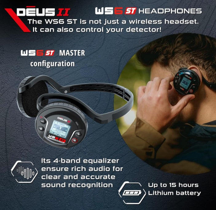 DEUS II WS6 MASTER Detector - 3428 FMF Coil (13x11"), WS6 ST, ENGLISH Manual