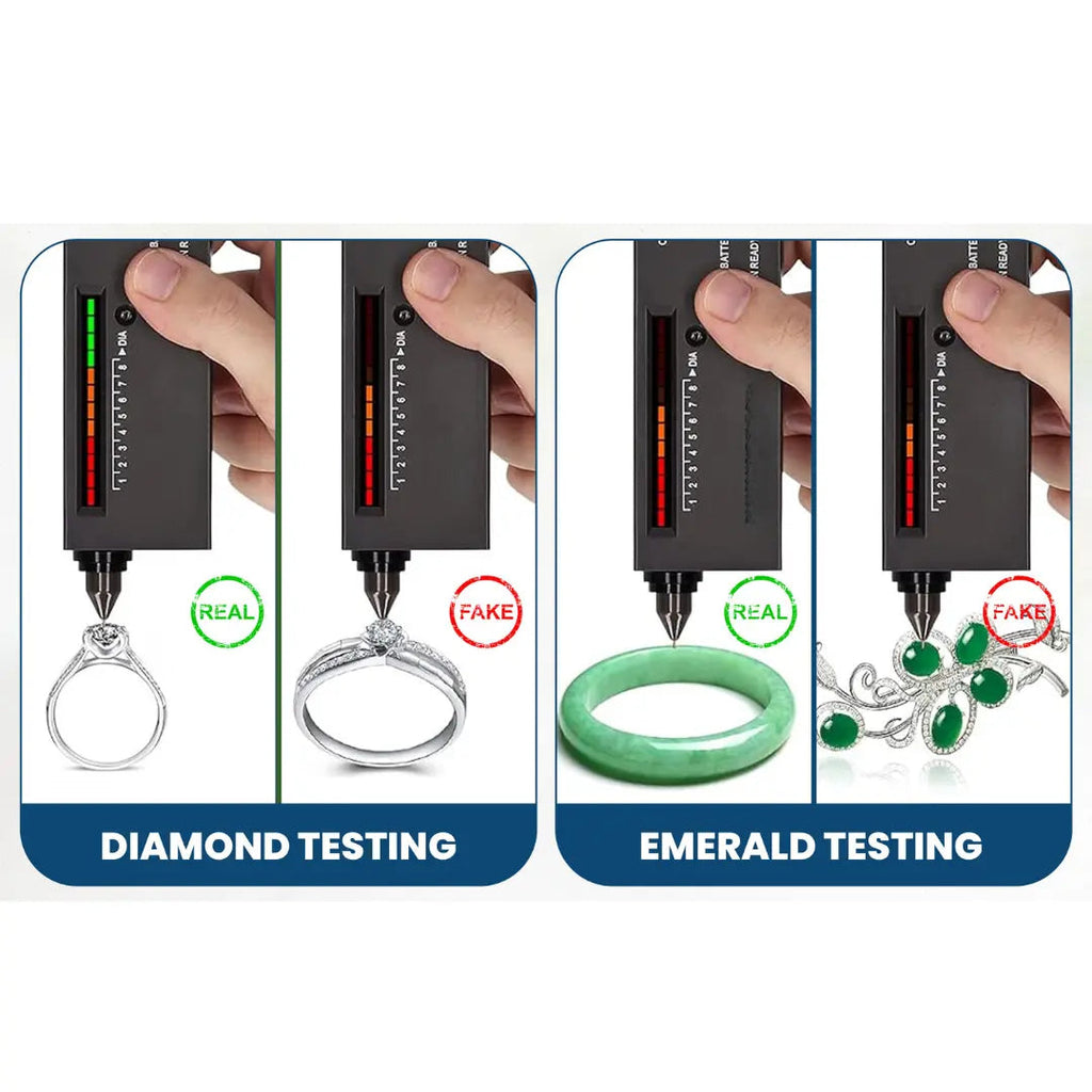 GTE Deluxe Diamond & Gemstone Analyzer Tester for Moissanites Stones Lab-created Simulants with Gauge