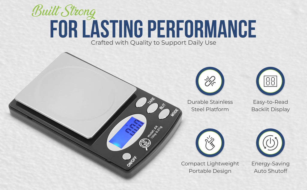 GTE 100AX Professional Digital Jewelry Scale – 6 Modes: g, oz, gn, ct, ozt, dwt - 100g × 0.01g Accuracy