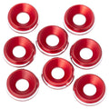 7075 LowPro Countersunk Washers, M3, Red Shine, 8pcs