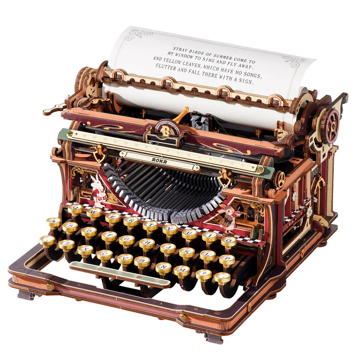 ROKR Mechanical Typewriter Wooden 3D Puzzle LK703C (Magic Version)