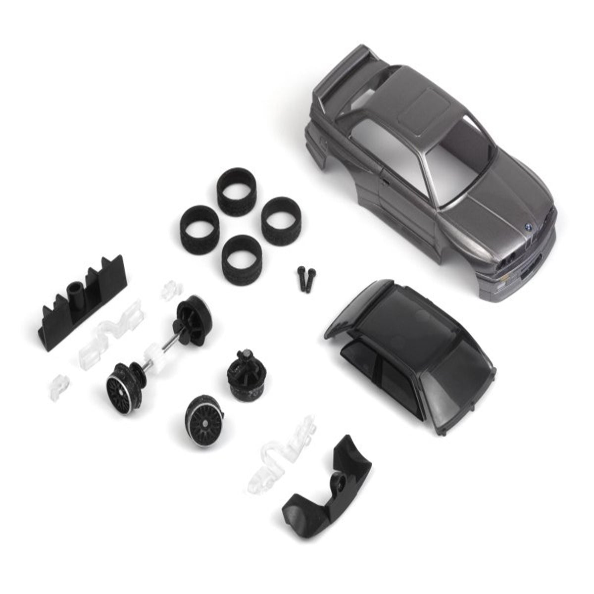 nano-TTR 1989 BMW M3 E30 Ravaglia Painted Body Set - Dark Silver