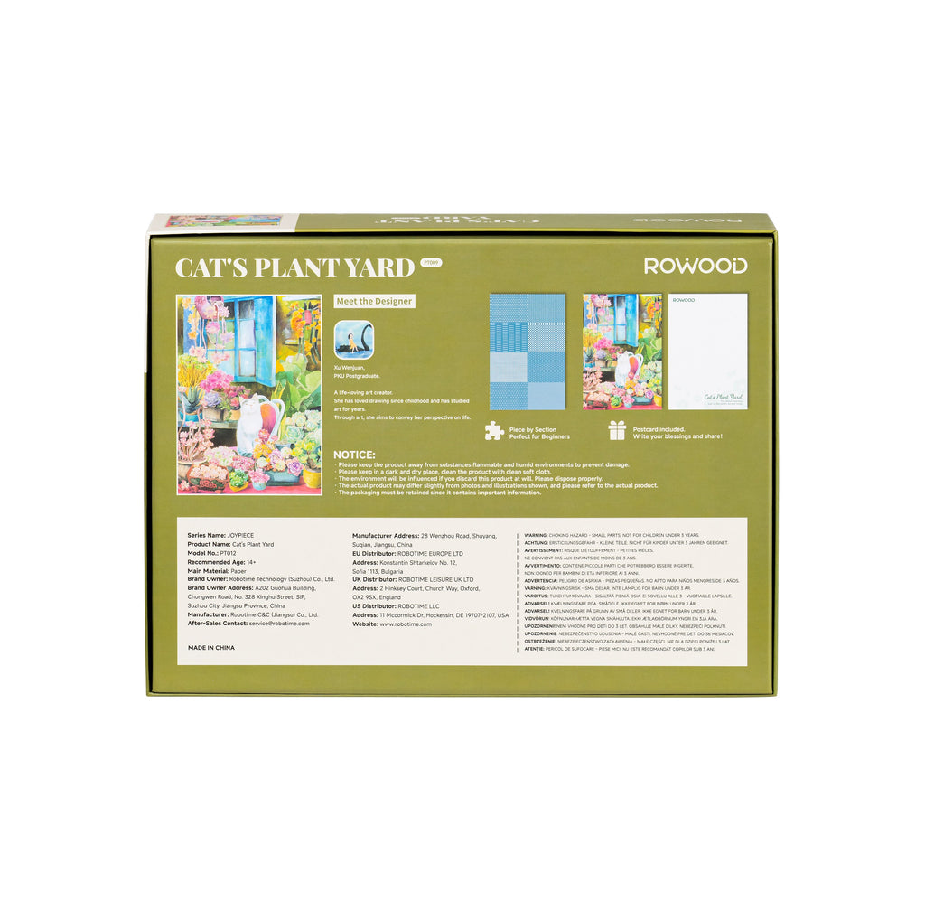 Rowood Cat's Plant Yard 1000-Piece Jigsaw Puzzle
