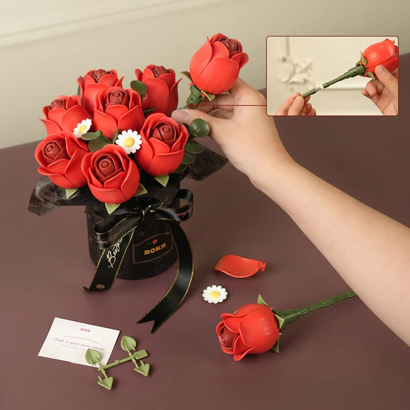 ROKR Red Rose Bouquet DIY 3D Puzzle AF02J