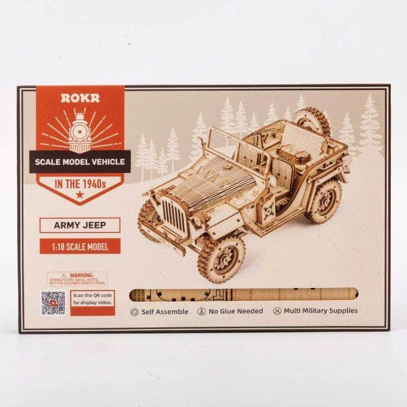 ROKR Army Jeep Scale Model 3D Wooden Puzzle MC701