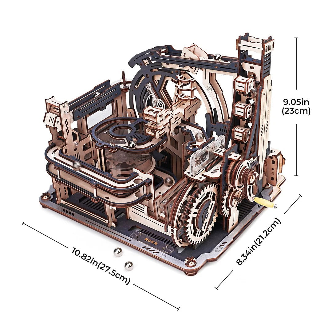 ROKR - Marble Spaceport Marble Run 3D Wooden Puzzle LGC01
