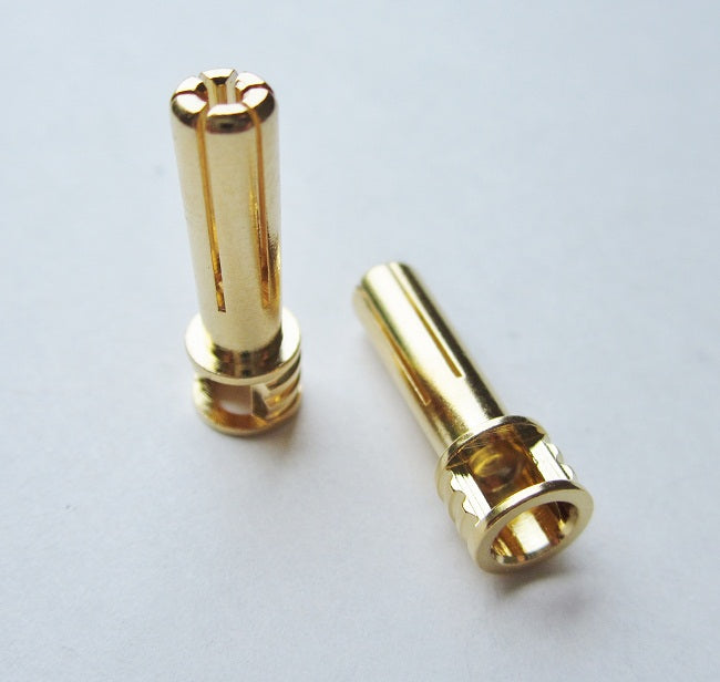 TQ Wire - 5mm Male Bullets Window Top (pr.) Gold 21mm