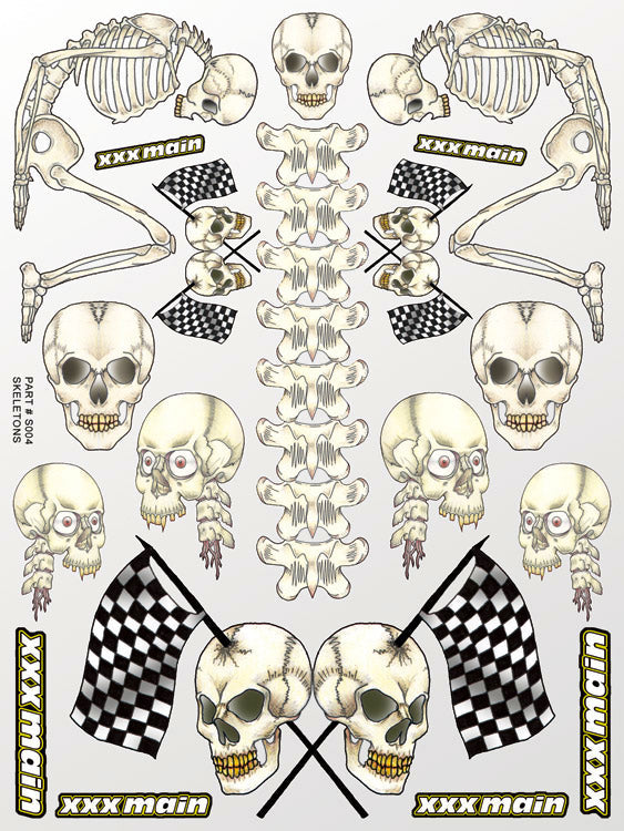 XXX Main Racing - Skeletons Sticker Sheet