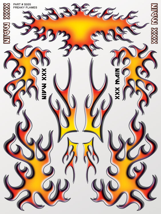 XXX Main Racing - Freaky Flames Sticker Sheet