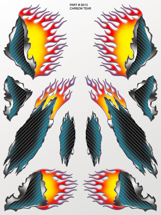XXX Main Racing - Carbon Tear Sticker Sheet