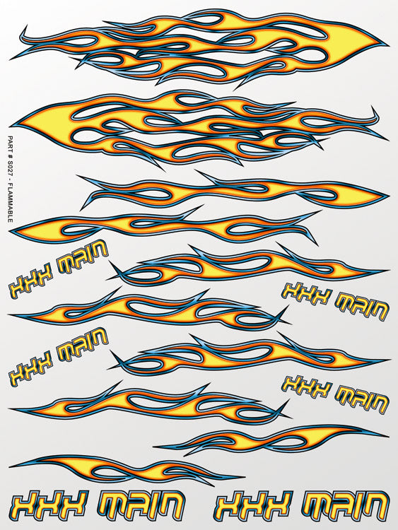 XXX Main Racing - Flammable Sticker Sheet