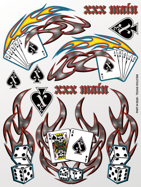XXX Main Racing - Texas Hold'em Sticker Sheet