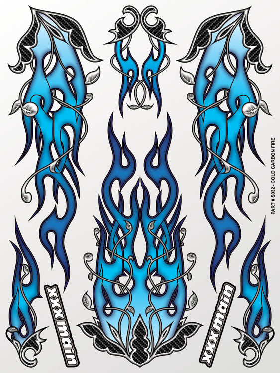 XXX Main Racing - Cold Carbon Fire Sticker Sheet